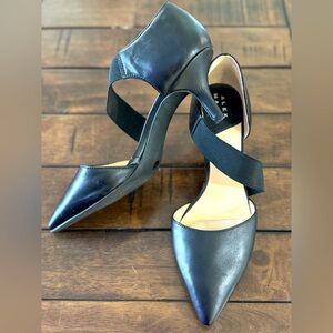 Alex Marie Brandlin Leather Asymmetrical Strap Pumps